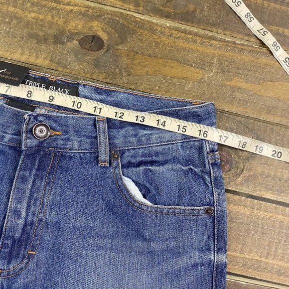 BRAND NEW - Triple Black Medium Wash Men's Denim Jeans Straight Fit Sz. 32/33 - Picture 7 of 8